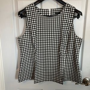 Ann Taylor tank, black/white gingham, Size 14